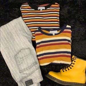 TWO Stripe Cropped Shirts